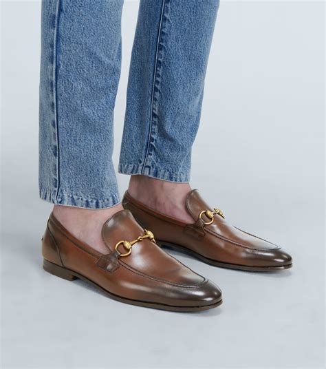 brown gucci loafers mens|men's gucci jordaan loafer.